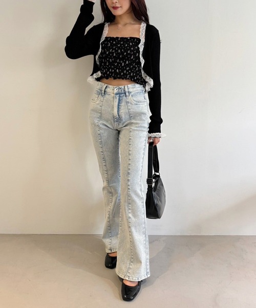 リボン取り外し可/シャーリングビスチェ（キャミソール）｜one after