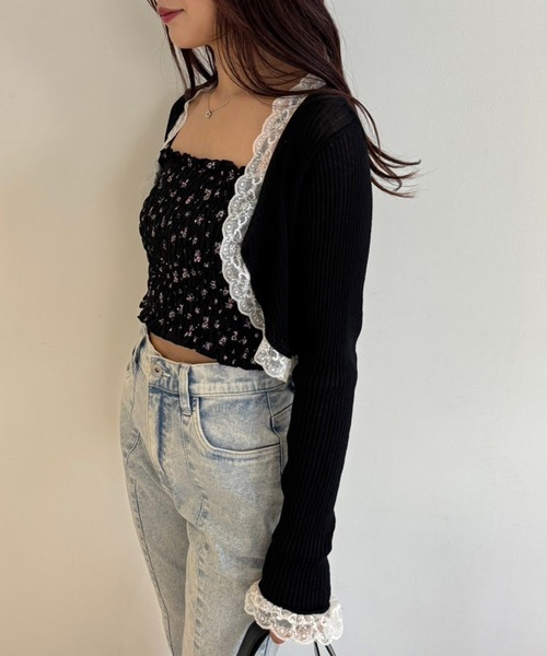 one after another NICE CLAUP（ワンアフターアナザーナイスクラップ）の「リボン取り外し可/シャーリングビスチェ（キャミソール・レディース・ブラック/オフホワイト/ホワイト系その他/ブラック系その他・FREE）」の19枚目の写真