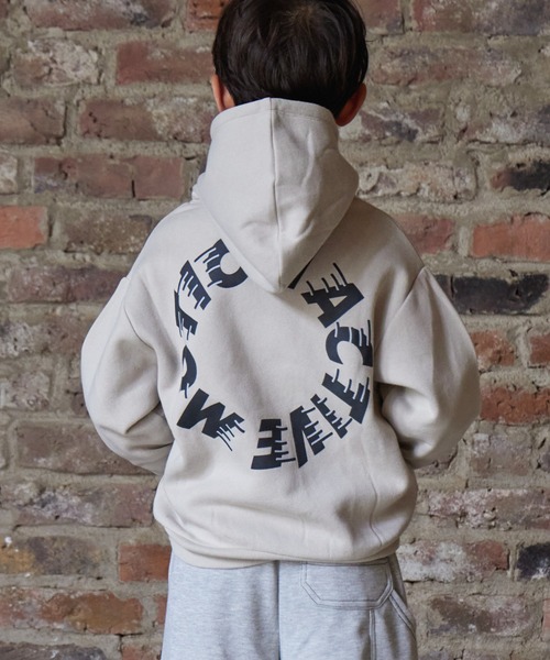 PAIRMANON STREET（ペアマノンストリート）の「【PAIRMANON STREET】裏起毛 プリント フーディー 長袖 スウェット パーカー（パーカー・キッズ・ネイビー/ベージュ/ブラック系その他/ブラック系その他2/グレー系その他/グレー系その他2/オレンジ/グリーン・100/140/120/90/150/160/130/110）」の5枚目の写真