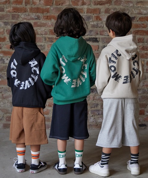 PAIRMANON STREET（ペアマノンストリート）の「【PAIRMANON STREET】裏起毛 プリント フーディー 長袖 スウェット パーカー（パーカー・キッズ・ネイビー/ベージュ/ブラック系その他/ブラック系その他2/グレー系その他/グレー系その他2/オレンジ/グリーン・100/140/120/90/150/160/130/110）」の17枚目の写真