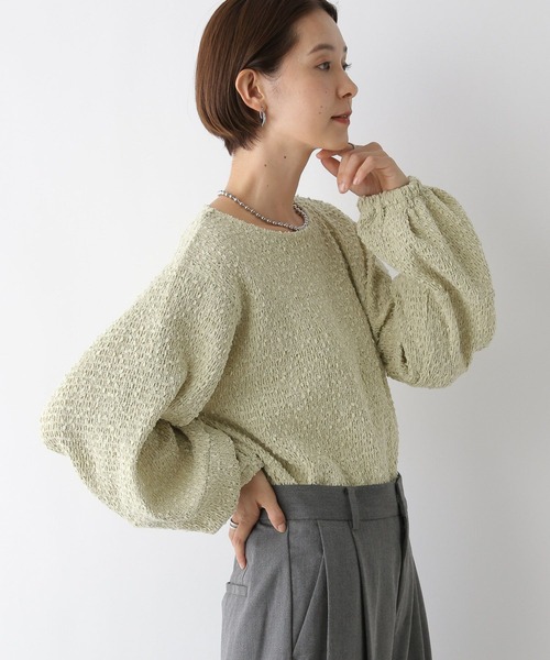 LEPSIM(レプシィム)の「ジャガードボリュームプルオーバー 134417(Tシャツ/カットソー・レディース・ブラック/ライトグリーン/アイボリー・FREE)」の3枚目の写真