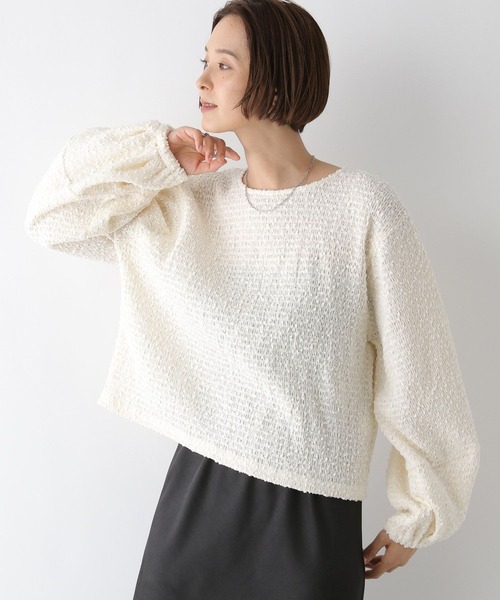 LEPSIM(レプシィム)の「ジャガードボリュームプルオーバー 134417(Tシャツ/カットソー・レディース・ブラック/ライトグリーン/アイボリー・FREE)」の4枚目の写真