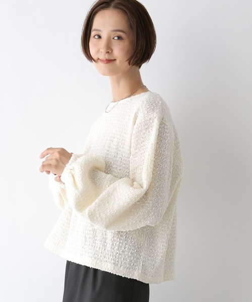 LEPSIM(レプシィム)の「ジャガードボリュームプルオーバー 134417(Tシャツ/カットソー・レディース・ブラック/ライトグリーン/アイボリー・FREE)」の5枚目の写真