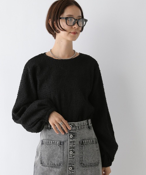 LEPSIM(レプシィム)の「ジャガードボリュームプルオーバー 134417(Tシャツ/カットソー・レディース・ブラック/ライトグリーン/アイボリー・FREE)」の9枚目の写真