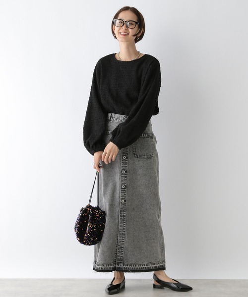 LEPSIM(レプシィム)の「ジャガードボリュームプルオーバー 134417(Tシャツ/カットソー・レディース・ブラック/ライトグリーン/アイボリー・FREE)」の10枚目の写真
