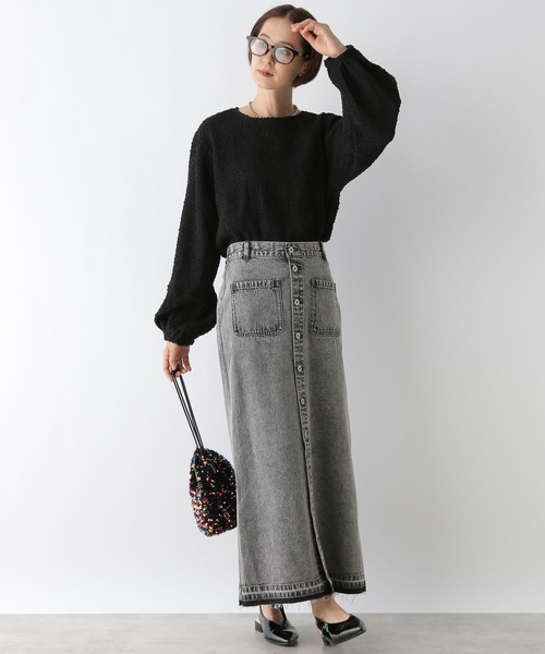 LEPSIM(レプシィム)の「ジャガードボリュームプルオーバー 134417(Tシャツ/カットソー・レディース・ブラック/ライトグリーン/アイボリー・FREE)」の11枚目の写真