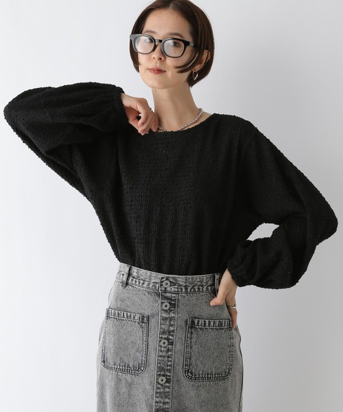 LEPSIM(レプシィム)の「ジャガードボリュームプルオーバー 134417(Tシャツ/カットソー・レディース・ブラック/ライトグリーン/アイボリー・FREE)」の8枚目の写真