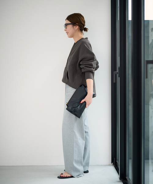 FRAMeWORK（フレームワーク）の「≪追加≫Champion/チャンピオン 別注ハーフZIPリバースウィーブ11.5oz（スウェット・レディース・ブラウン/ホワイト系その他/ブラック・FREE）」の7枚目の写真