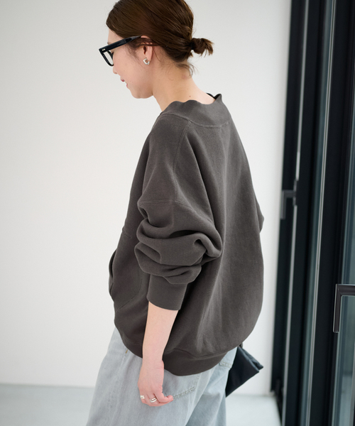 FRAMeWORK（フレームワーク）の「≪追加≫Champion/チャンピオン 別注ハーフZIPリバースウィーブ11.5oz（スウェット・レディース・ブラウン/ホワイト系その他/ブラック・FREE）」の11枚目の写真