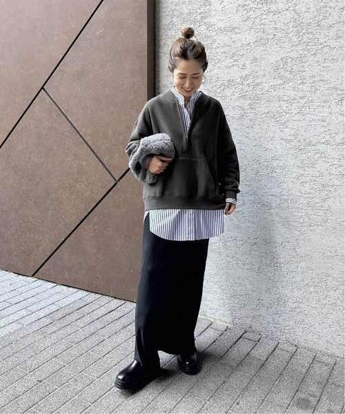 FRAMeWORK（フレームワーク）の「≪追加≫Champion/チャンピオン 別注ハーフZIPリバースウィーブ11.5oz（スウェット・レディース・ブラウン/ホワイト系その他/ブラック・FREE）」の15枚目の写真