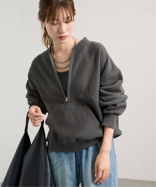 FRAMeWORK（フレームワーク）の「≪追加≫Champion/チャンピオン 別注ハーフZIPリバースウィーブ11.5oz（スウェット・レディース・ブラウン/ホワイト系その他/ブラック・FREE）」の22枚目の写真