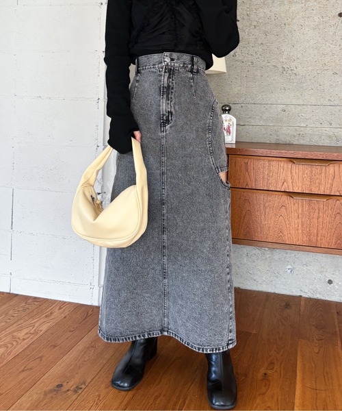 EPIMI E'PIMMY（エピミエピミー）の「サイドオープンデニムスカート（デニムスカート・レディース・ブラック/ブルー・MEDIUM）」の8枚目の写真