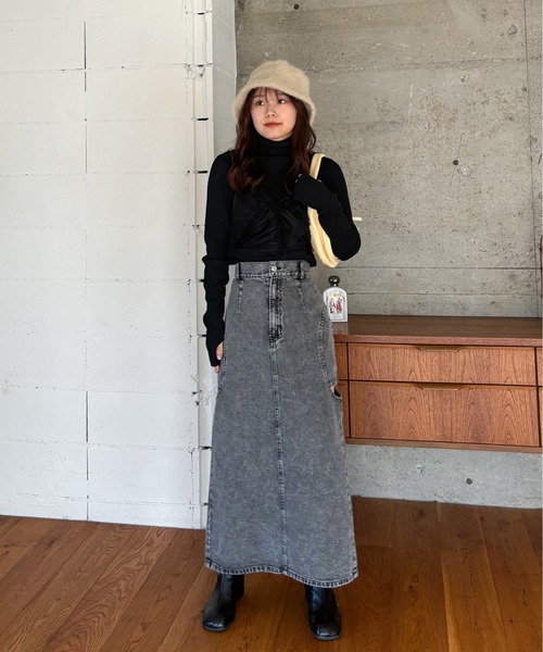 EPIMI E'PIMMY（エピミエピミー）の「サイドオープンデニムスカート（デニムスカート・レディース・ブラック/ブルー・MEDIUM）」の3枚目の写真