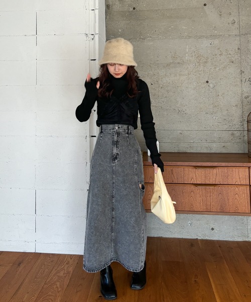 EPIMI E'PIMMY（エピミエピミー）の「サイドオープンデニムスカート（デニムスカート・レディース・ブラック/ブルー・MEDIUM）」の5枚目の写真