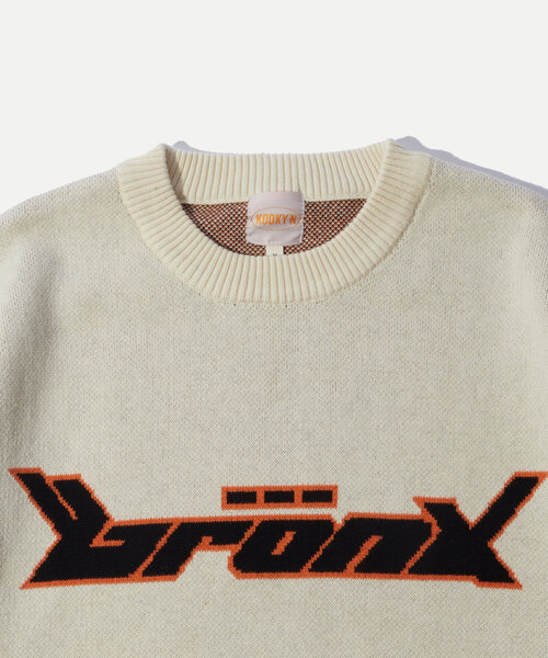 WHO'S WHO gallery(フーズフーギャラリー)の「【UNISEX/ユニセックス】BRONXジャガードロゴニット(ニット/セーター・レディース・ライトグレー/ネイビー/アイボリー/ブラック/チャコールグレー・MEDIUM/LARGE/X-LARGE)」の10枚目の写真