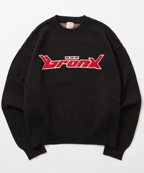 WHO'S WHO gallery(フーズフーギャラリー)の「【UNISEX/ユニセックス】BRONXジャガードロゴニット(ニット/セーター・レディース・ライトグレー/ネイビー/アイボリー/ブラック/チャコールグレー・MEDIUM/LARGE/X-LARGE)」の3枚目の写真