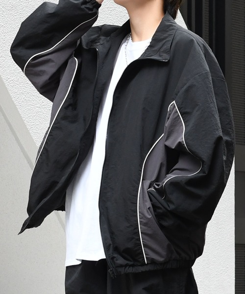 Starting Over(スターティングオーバー)の「side switch nylon jacket/サイド切り替えナイロン ジャケット(ナイロンジャケット・メンズ・グレー/ブラック/カーキ・M/L/XL)」の14枚目の写真