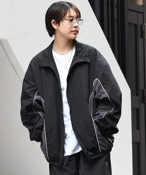 新発売の セール】side switch jacket/サイド切り替えナイロン nylon メンズウェア