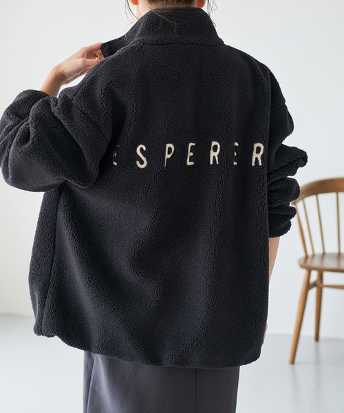 Spick & Span（スピックアンドスパン）の「《追加》バックロゴボアブルゾン（ブルゾン・レディース・ベージュ/アイボリー/ブラック・38/36）」の2枚目の写真