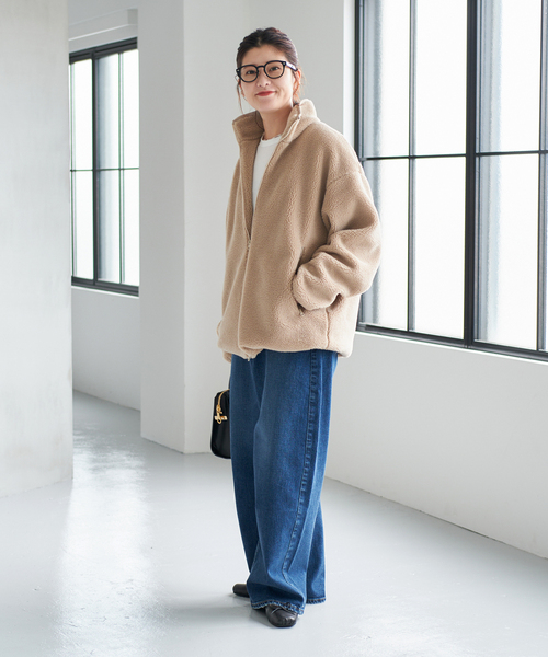 Spick & Span（スピックアンドスパン）の「《追加》バックロゴボアブルゾン（ブルゾン・レディース・ベージュ/アイボリー/ブラック・38/36）」の7枚目の写真