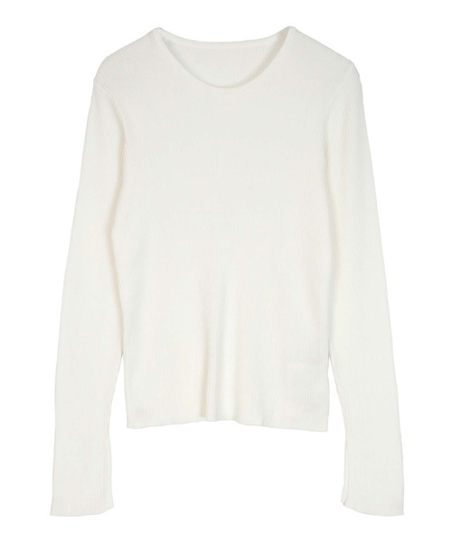 UR'S(ユアーズ)の「防ピリングクルーネックニット(ニット/セーター・レディース・ブラック/オフホワイト/ミント/ネイビー・S/M/L)」の12枚目の写真