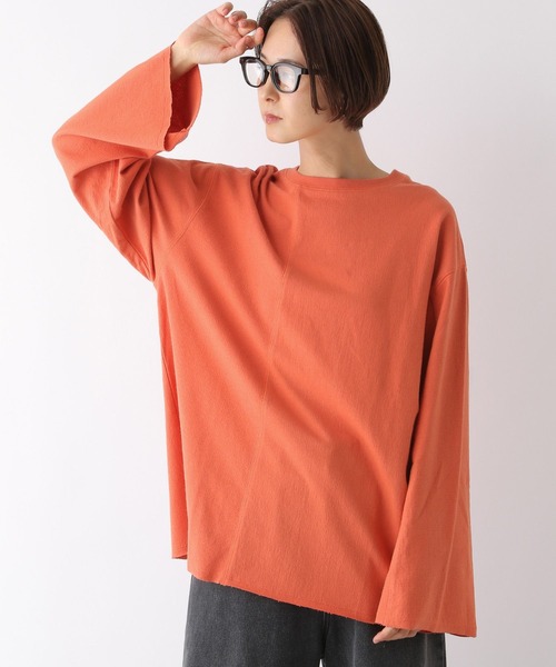 LEPSIM（レプシィム）の「アシメ切り替えプルオーバー　134438（Tシャツ/カットソー・レディース・オレンジ/オフホワイト/チャコールグレー・FREE）」の3枚目の写真