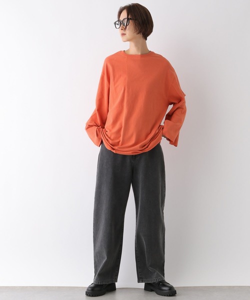 LEPSIM（レプシィム）の「アシメ切り替えプルオーバー　134438（Tシャツ/カットソー・レディース・オレンジ/オフホワイト/チャコールグレー・FREE）」の18枚目の写真