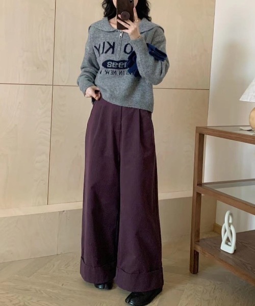sakishimatokyo(サキシマトーキョー)の「ハーフジップセーラーカラーニットトップス/TOPS(ニット/セーター・レディース・ネイビー/グレー/アイボリー・FREE)」の6枚目の写真