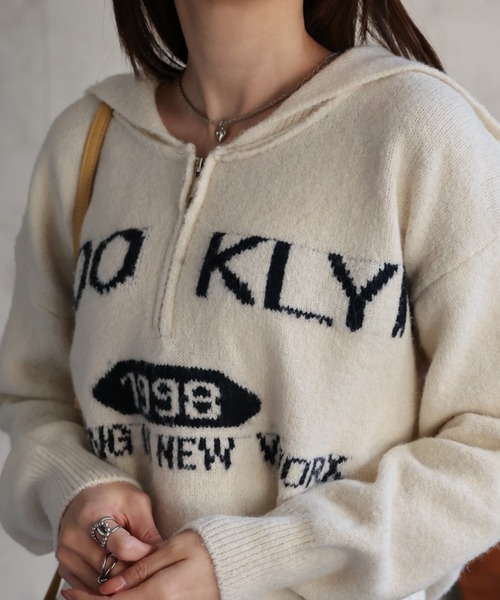 sakishimatokyo(サキシマトーキョー)の「ハーフジップセーラーカラーニットトップス/TOPS(ニット/セーター・レディース・ネイビー/グレー/アイボリー・FREE)」の16枚目の写真