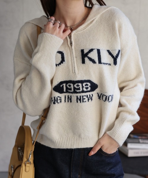sakishimatokyo(サキシマトーキョー)の「ハーフジップセーラーカラーニットトップス/TOPS(ニット/セーター・レディース・ネイビー/グレー/アイボリー・FREE)」の15枚目の写真