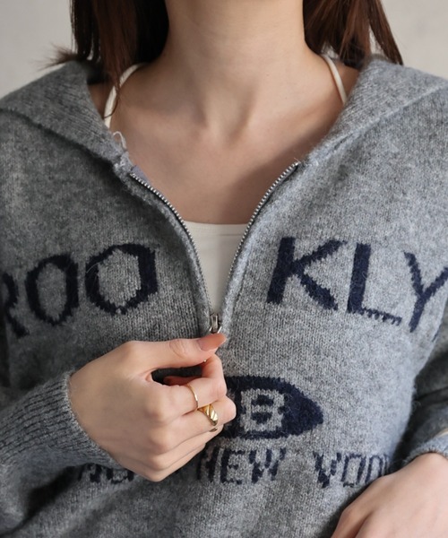 sakishimatokyo(サキシマトーキョー)の「ハーフジップセーラーカラーニットトップス/TOPS(ニット/セーター・レディース・ネイビー/グレー/アイボリー・FREE)」の21枚目の写真