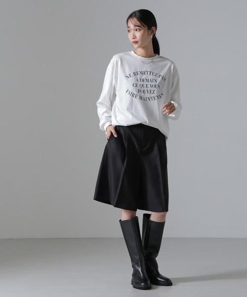 NANO universe(ナノユニバース)の「センタープレスタックショートパンツ(セットアップ可)(その他パンツ・レディース・ライトベージュ/ブラック/ブラウン・FREE)」の6枚目の写真