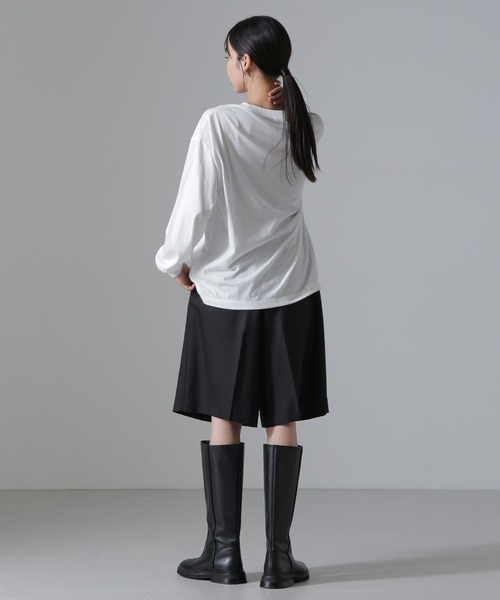 NANO universe(ナノユニバース)の「センタープレスタックショートパンツ(セットアップ可)(その他パンツ・レディース・ライトベージュ/ブラック/ブラウン・FREE)」の8枚目の写真