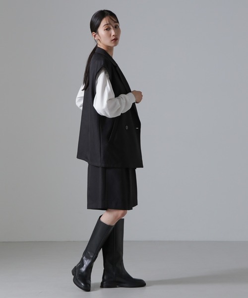 NANO universe(ナノユニバース)の「センタープレスタックショートパンツ(セットアップ可)(その他パンツ・レディース・ライトベージュ/ブラック/ブラウン・FREE)」の10枚目の写真