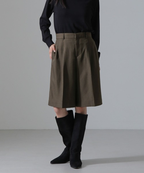 NANO universe(ナノユニバース)の「センタープレスタックショートパンツ(セットアップ可)(その他パンツ・レディース・ライトベージュ/ブラック/ブラウン・FREE)」の13枚目の写真