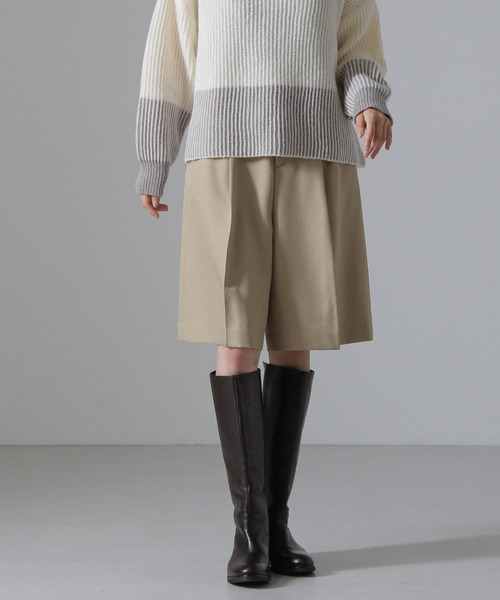 NANO universe(ナノユニバース)の「センタープレスタックショートパンツ(セットアップ可)(その他パンツ・レディース・ライトベージュ/ブラック/ブラウン・FREE)」の19枚目の写真