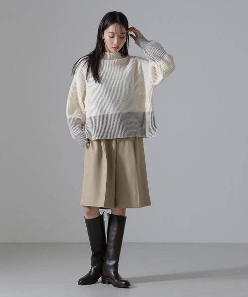 NANO universe(ナノユニバース)の「センタープレスタックショートパンツ(セットアップ可)(その他パンツ・レディース・ライトベージュ/ブラック/ブラウン・FREE)」の21枚目の写真