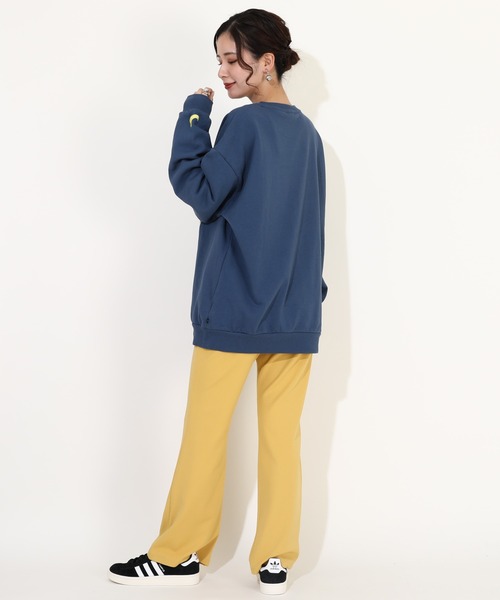 MINIONS（ミニオンズ）の「親子お揃い ミニオン レンチキュラー トレーナー 9787A（スウェット・レディース・ライトインディゴブルー・L/M/S）」の9枚目の写真