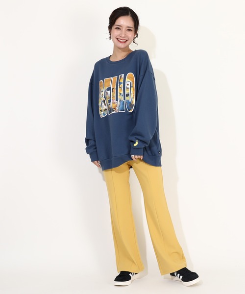 MINIONS（ミニオンズ）の「親子お揃い ミニオン レンチキュラー トレーナー 9787A（スウェット・レディース・ライトインディゴブルー・L/M/S）」の8枚目の写真