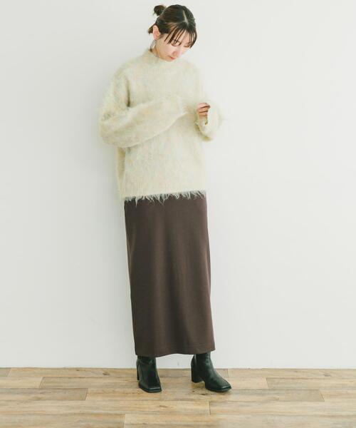 ITEMS URBANRESEARCH（アイテムズ アーバンリサーチ）の「ミックスシャギーハイネックニット（ニット/セーター・レディース・ライトグレー/イエロー/ブルー・FREE）」の6枚目の写真