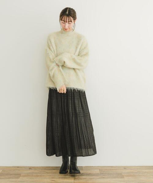 ITEMS URBANRESEARCH（アイテムズ アーバンリサーチ）の「ミックスシャギーハイネックニット（ニット/セーター・レディース・ライトグレー/イエロー/ブルー・FREE）」の10枚目の写真