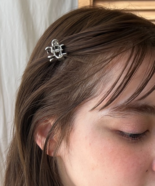 セール】メタル花ミニヘアクリップ（2個セット）（バレッタ/ヘア