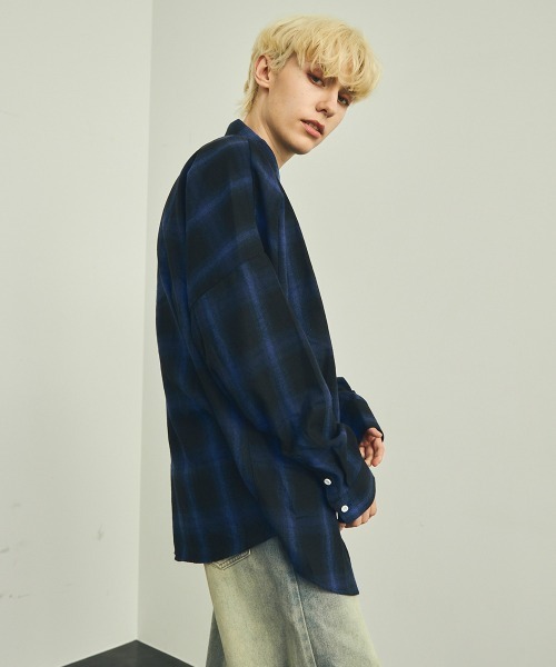 新品✨DENIM&DUNGAREE ムラチェックシャツ ネルシャツ 2023AW 50代男性ファッション オンブレ チェックシャツ フランネル