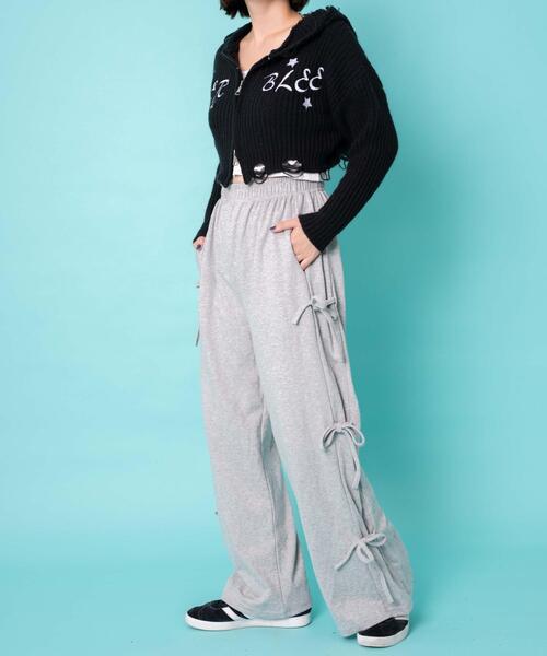 WOND（ウォンド）の「サイドリボンスウェットパンツ（スウェットパンツ・レディース・ブラック/グレー・FREE）」の8枚目の写真