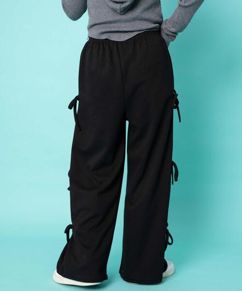 WOND（ウォンド）の「サイドリボンスウェットパンツ（スウェットパンツ・レディース・ブラック/グレー・FREE）」の4枚目の写真