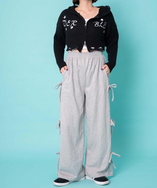 WOND（ウォンド）の「サイドリボンスウェットパンツ（スウェットパンツ・レディース・ブラック/グレー・FREE）」の16枚目の写真