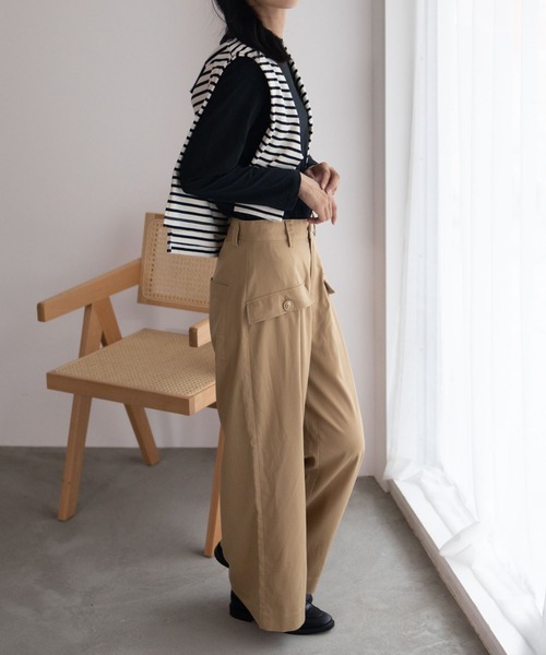 NAVY(ネイビー)の「nAvy ベーシック長袖Tシャツ ロンT 綿100%(Tシャツ/カットソー・レディース・オフホワイト/杢グレー/チャコールグレー/ブラック・M/L)」の9枚目の写真