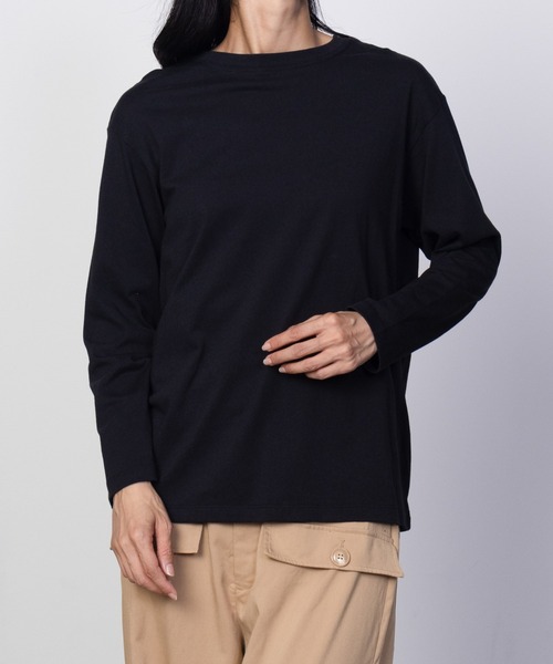 NAVY(ネイビー)の「nAvy ベーシック長袖Tシャツ ロンT 綿100%(Tシャツ/カットソー・レディース・オフホワイト/杢グレー/チャコールグレー/ブラック・M/L)」の10枚目の写真