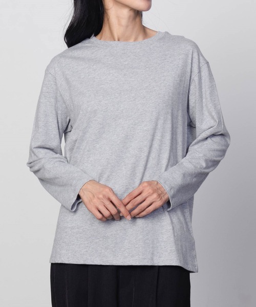 NAVY(ネイビー)の「nAvy ベーシック長袖Tシャツ ロンT 綿100%(Tシャツ/カットソー・レディース・オフホワイト/杢グレー/チャコールグレー/ブラック・M/L)」の22枚目の写真