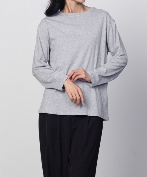 NAVY(ネイビー)の「nAvy ベーシック長袖Tシャツ ロンT 綿100%(Tシャツ/カットソー・レディース・オフホワイト/杢グレー/チャコールグレー/ブラック・M/L)」の19枚目の写真